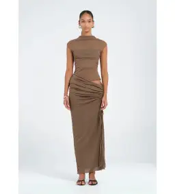 Benni Milo Maxi Dress Mushroom Size  10 for rent on The Volte - image 1