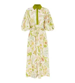 Alemais Ira Twist Front Cutout Shirt MIdi Dress in Floral Size 10 for rent on The Volte - image 4