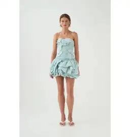 Aje Splendour Mini Dress in Silver Blue Size AU 8  for rent on The Volte - image 1