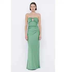 Bec & Bridge Emilia Strapless Maxi Dress Green Apple Size 10