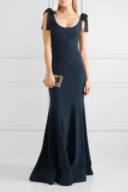 Rebecca Vallance Breakers Cutout Crepe Maxi Dress Navy Size AU 6