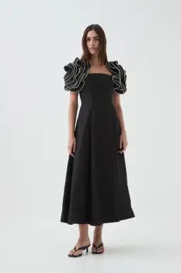 AJE Twyla Midi Dress Black Size 10