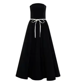 MESHKI Penny Strapless Contrast Midi Dress Black & White Size M/AU 10 for rent on The Volte - image 4