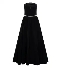 MESHKI Penny Strapless Contrast Midi Dress Black & White Size M/AU 10 for rent on The Volte - image 5