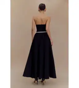 MESHKI Penny Strapless Contrast Midi Dress Black & White Size M/AU 10 for rent on The Volte - image 3