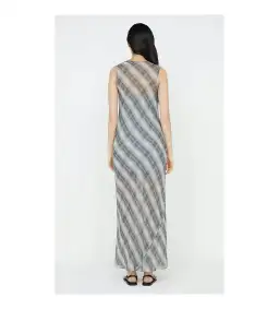 Bec & Bridge Seanna Boat Neck Maxi Dress Blue Check Size AU 14 for rent on The Volte - image 4