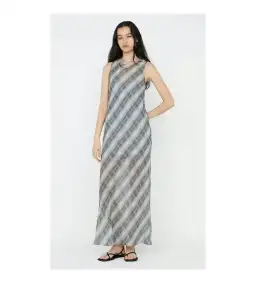 Bec & Bridge Seanna Boat Neck Maxi Dress Blue Check Size AU 14 for rent on The Volte - image 1