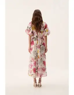 Aje Fleur Midi Dress Collage Floral Size AU 10 for rent on The Volte - image 4