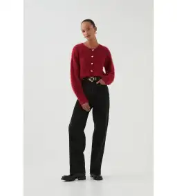 Aje Celine Fluffy Cardigan Lychee Red Size 12/L for rent on The Volte - image 2