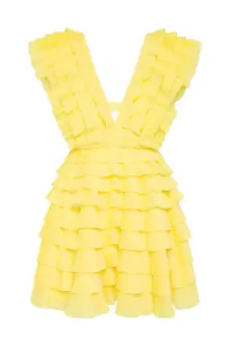 Aje Reflection Mini Dress Yellow Size 16 for rent on The Volte - image 4