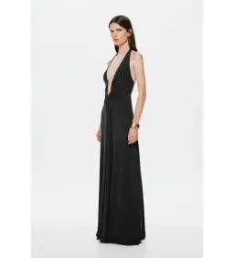 MISHA Jennifer Cupro Maxi Dress Black Size 8/S for rent on The Volte - image 3