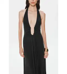MISHA Jennifer Cupro Maxi Dress Black Size 8/S for rent on The Volte - image 2