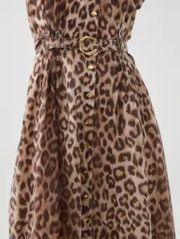 Aje Isabella Shirtdress Midi Leopard Print Size 12 for rent on The Volte - image 4