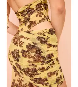 Bec & Bridge Malibu Bay Halter Dress in Citrus Plum Floral Size 8  for rent on The Volte - image 4