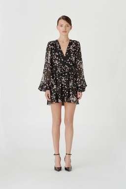 Camilla and Marc Gardin Mini Dress Floral Black Size 6 for rent on The Volte - image 1