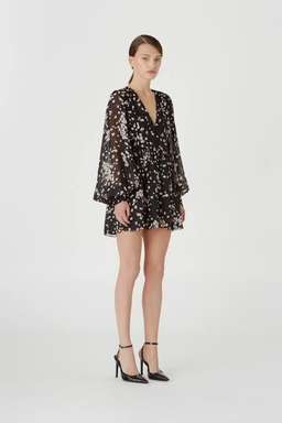 Camilla and Marc Gardin Mini Dress Floral Black Size 6 for rent on The Volte - image 2