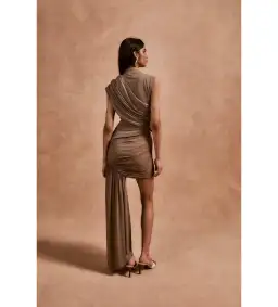 De La Vali Ravenna Mini Dress Taupe Size 12 for rent on The Volte - image 6