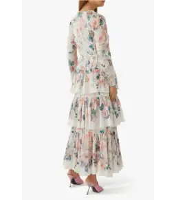 Zimmermann Acacia Tiered Maxi Dress Ecru With Floral Print Size 3 / AU 14 for rent on The Volte - image 2