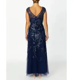 Anthea Crawford Catalina Navy Sequin Gown Size 12  for rent on The Volte - image 3