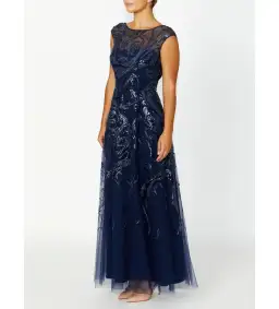 Anthea Crawford Catalina Navy Sequin Gown Size 12  for rent on The Volte - image 2