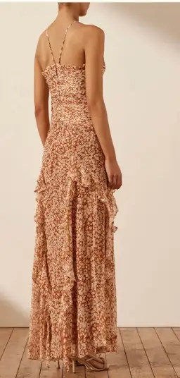 Shona Joy Hala Ruched Frill Maxi Dress Size 12 for rent on The Volte - image 3