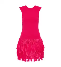 Aje Rushes Raffia Knit Mini Dress Deep Fuschia Size 12 for rent on The Volte - image 4