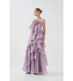 Aje Pandorea Layered Maxi Dress in Lilac Size AU 6 for rent on The Volte - image 3