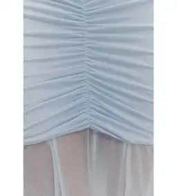 Meshki Caspian Slinky Mesh Off Shoulder Dress Pale Blue Size AU 8 for rent on The Volte - image 4