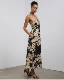 Camilla & Marc Kairi Midi Dress in Black Print Size 8 for rent on The Volte - image 1
