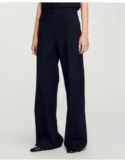 Sandro Enrique Wide Leg Trousers Black Size AU 8 for rent on The Volte - image 2