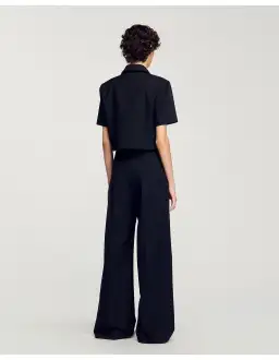 Sandro Enrique Wide Leg Trousers Black Size AU 8 for rent on The Volte - image 4