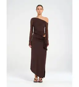 Benni Roman Maxi Dress Chocolate Size AU 8 for rent on The Volte - image 1