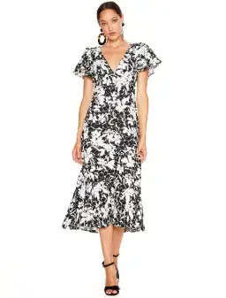 Talulah Idol Midi Dress Black Floral Size 6 for rent on The Volte - image 2