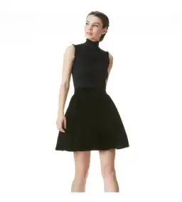 Alice & Olivia Barrett Shirred Crepe and Velvet Mini Dress Size AU 12