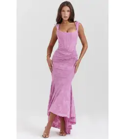 House of CB Cesca Maxi Dress Rose Pink Floral Size 8 for rent on The Volte - image 1