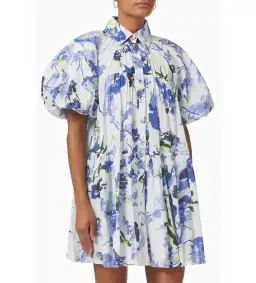 Aje Pablo Smock Mini Dress in Cotton Size AU 12