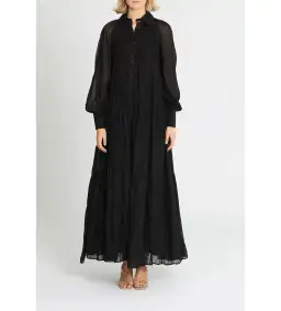 AJE  Musing Smock Maxi Dress  Black Size 8 for rent on The Volte - image 1