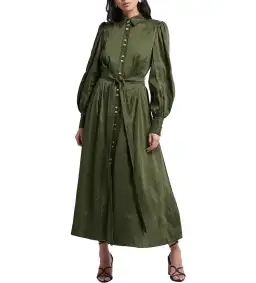 Aje Oxidised Shirt Dress Green Size 8 for rent on The Volte - image 1