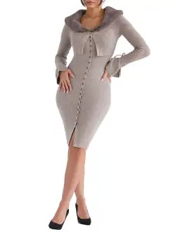 House Of CB Dahlia Cashmere Cardigan Beige Size AU 14  for rent on The Volte - image 1