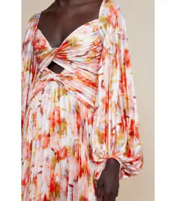 Acler Auroa Midi Dress in Rouge Medley Size AU 8 for rent on The Volte - image 4