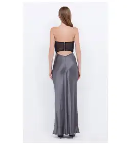 Bec & Bridge Halle Strapless Maxi Dress Gunmetal/Black Size AU 10 for rent on The Volte - image 4
