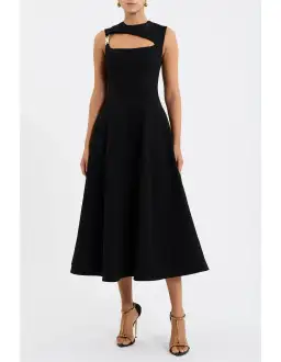 Rebecca Vallance Freyja Midi Dress Black Size AU 8 for rent on The Volte - image 1