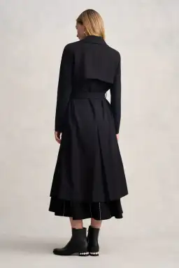 Blue Illusion Ponte Trench Coat in Black Size S / AU 10 for rent on The Volte - image 2