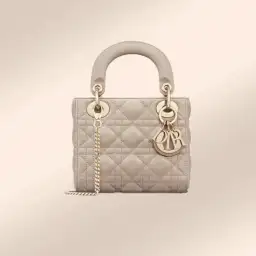 Christian Dior Mini Lady Dior Beige Cannage Lambskin bag