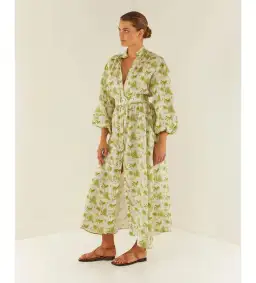 Palm Noosa Noddy Belted Shirt Dress in Green Palms Size 10 for rent on The Volte - image 2