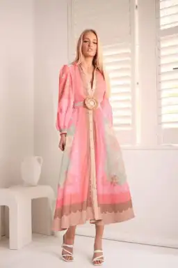 Ave the label watermelon moonshine maxi dress size 8  for rent on The Volte - image 1