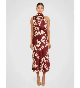 Pilgrim Theodore High Neck Midi Dress Floral Size AU 10