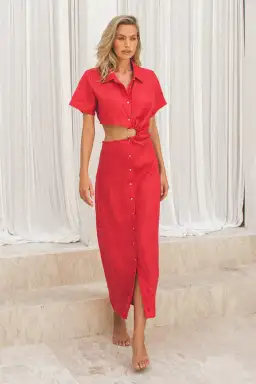 Winona the Label Imara Red Cut Out Dress Size 12
