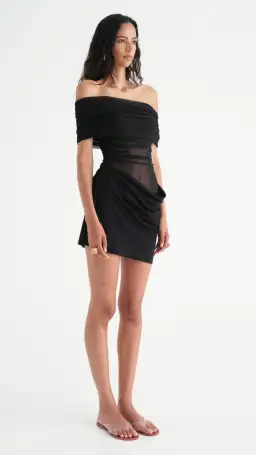 Benni Nico Off Shoulder Mini Dress in Black Size 8 for rent on The Volte - image 2
