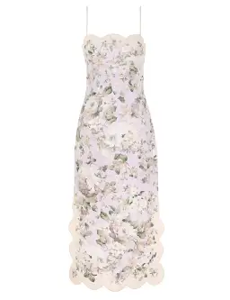 Zimmermann Acacia Scallop Midi Dress Lilac Floral Size 1 / AU 10 for rent on The Volte - image 2